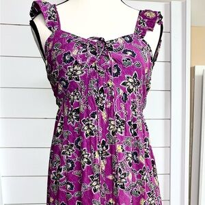 LOFT Vibrant purple Floral Maxi dress